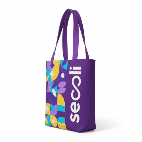 Sacola tote slim vertical com base reta e alças paralelas de ombro-SAC-4902