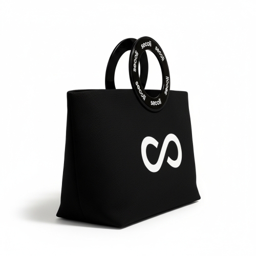 Bolsa com Alças Circulares e Estampa Infinito-SAC-807