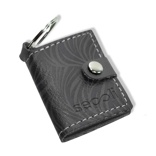 Chaveiro Porta-Cartões de Couro com Botão-CHV-808