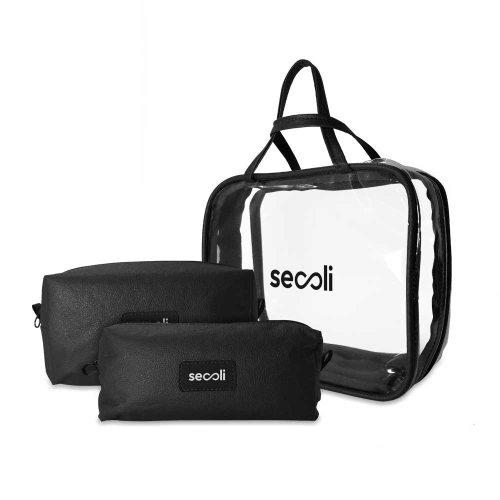 Kit Necessaires Triplo com Case Transparente-NES-2101