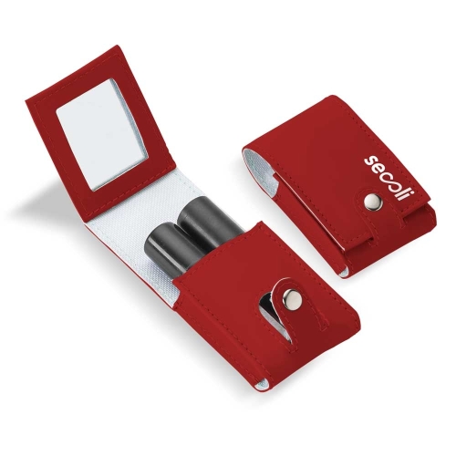 Porta-Batom Estojo Slim com Espelho e Fecho por Botão-PBD-801