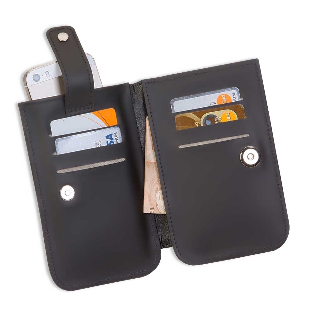 Carteira Porta-Moedas com Botão Compacta