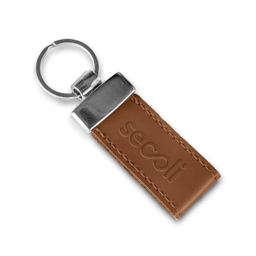 Chaveiro Retangular com Detalhe em Metal