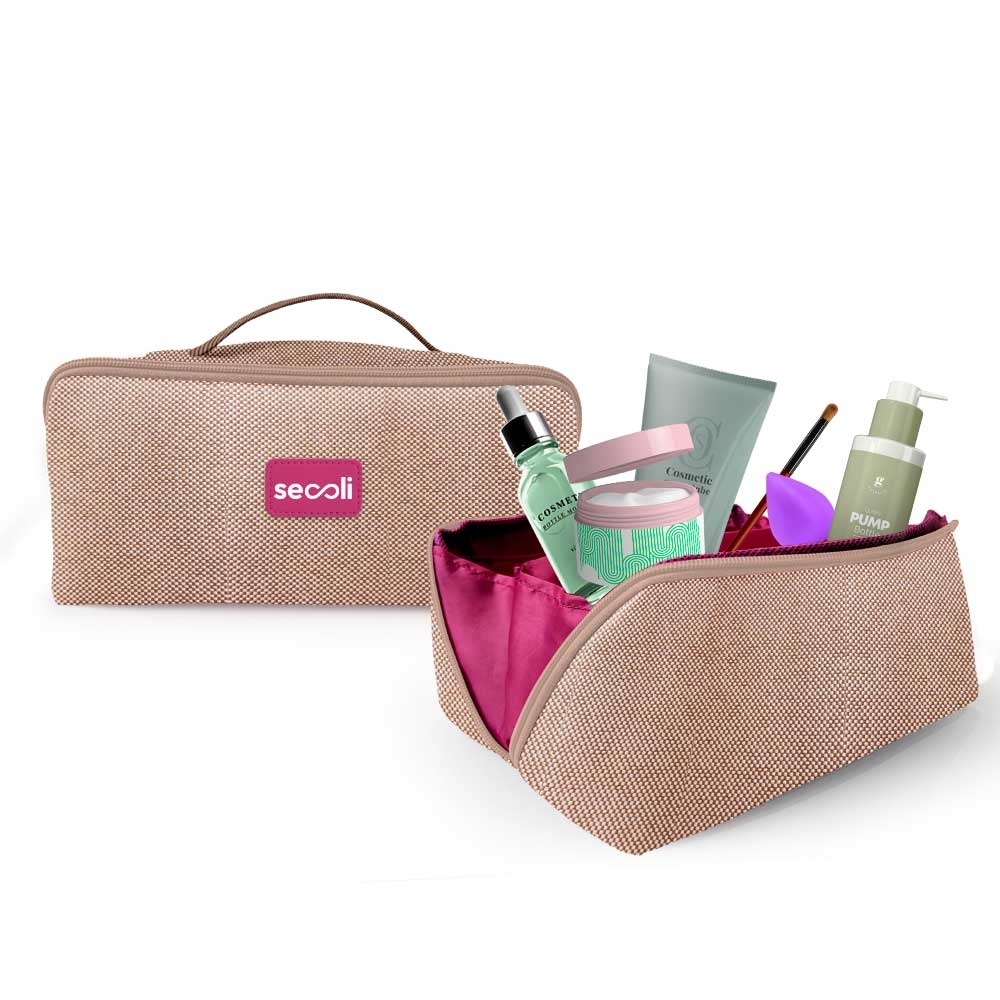 Kit Necessaire com Alça de Mão e Zíper (2 Peças)